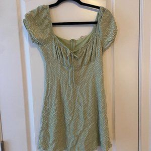 Pacsun Light Green Floral Mini Dress